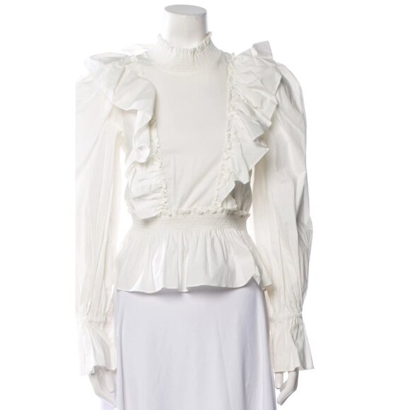 Sea New York Mock Neck Long Sleeve Blouse - Picture 1 of 6